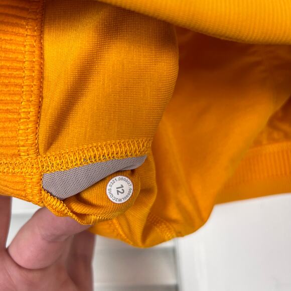 Lululemon Train Bra Medium Support C/D Cups Ribbed Yellow Size 12 - Picture 4 of 5